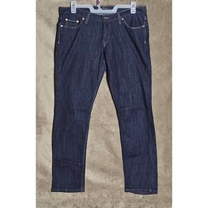 Levis 524 Too Superlow Jeans Dark Wash Slim Straight Denim Womens 15 Medium